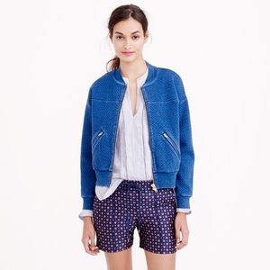 Jcrew indigo quilted bomber